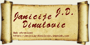 Janićije Dinulović vizit kartica